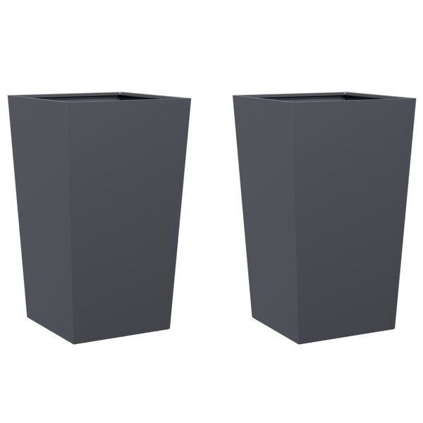 vidaXL Pflanzk&uuml;bel 2 Stk. Anthrazit 45x45x75 cm Stahl