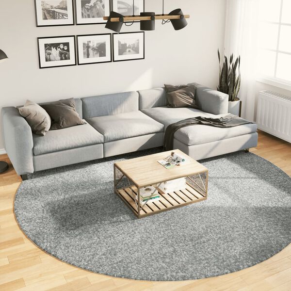 vidaXL Teppich Shaggy Hochflor Modern Gr&uuml;n &Oslash; 280 cm
