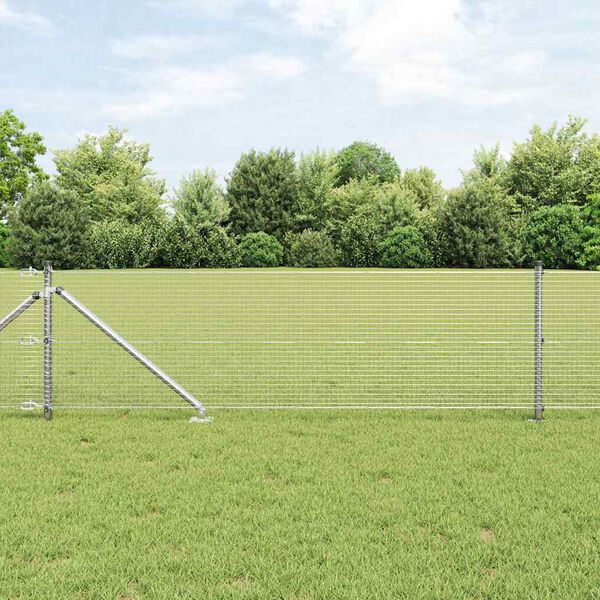 vidaXL Zaunpfosten Silber 50 x 0,5 m (19 x 19 mm Netz) Stahl