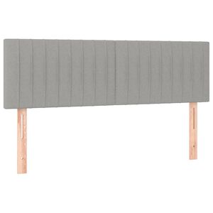 vidaXL Kopfteile Hellgrau 144x5x78/88 cm Stoff