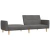 vidaXL Schlafsofa 2-Sitzer mit Fu&szlig;hocker Hellgrau Stoff