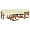 vidaXL Outdoor-Sofagarnitur mit Kissen 6 pcs Natur und Creme