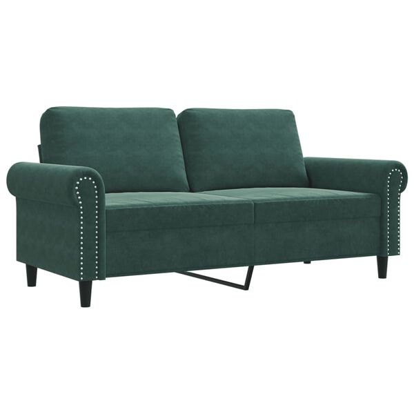 vidaXL 2-Sitzer-Sofa Dunkelgrün 140 cm Samt