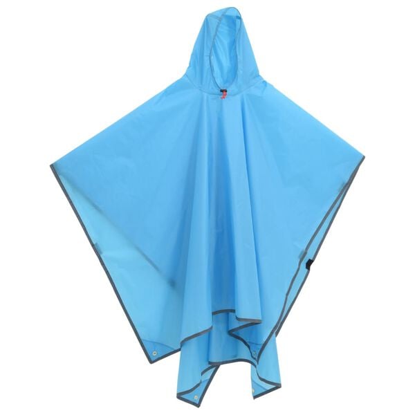 vidaXL Regenponcho mit Kapuze 2-in-1-Design Blau 223x145 cm