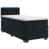 vidaXL Boxspringbett mit Matratze und LED Schwarz 90 x 190 cm Samt