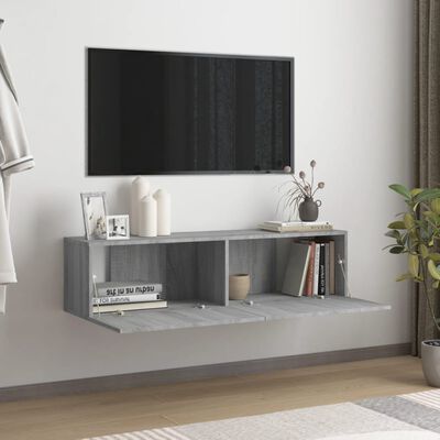 vidaXL TV-Wandschrank Grau Sonoma 120x30x30 cm Holzwerkstoff