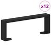 vidaXL M&ouml;belbeine 12 pcs Schwarz 28,1 x 4 x 10 mm Eisen