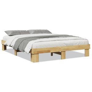 vidaXL Massivholzbett ohne Matratze 140x200 cm Eichenholz