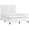 vidaXL Boxspringbett mit Matratze & LED Wei&szlig; 140x190 cm Kunstleder