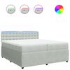vidaXL Boxspringbett mit Matratze Hellgrau 200x200 cm Samt