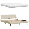 vidaXL Bett mit Matratze Creme 180x200 cm Stoff