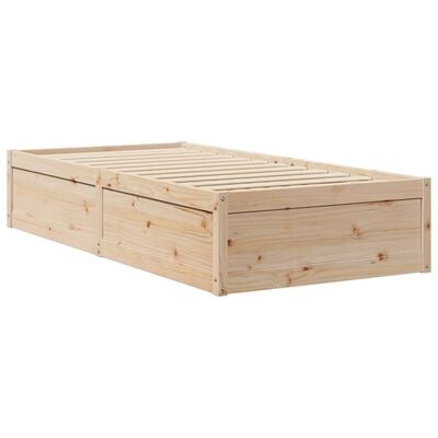 vidaXL Massivholzbett ohne Matratze 75x190 cm Kiefernholz