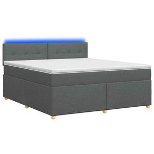 vidaXL Boxspringbett mit Matratze Dunkelgrau 160 x 200 cm Stoff
