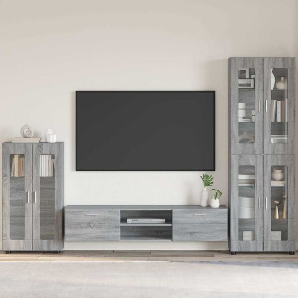 vidaXL Sideboard FLORIN Graues Sonoma 55,5 x 29 x 103 cm Holzwerkstoff