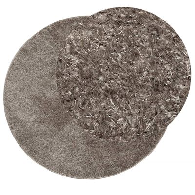 vidaXL Teppich ISTAN Hochflor Glänzend Grau Ø 100 cm