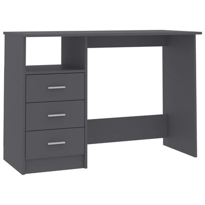 vidaXL Schreibtisch mit Schubladen Grau 110×50×76 cm Holzwerkstoff