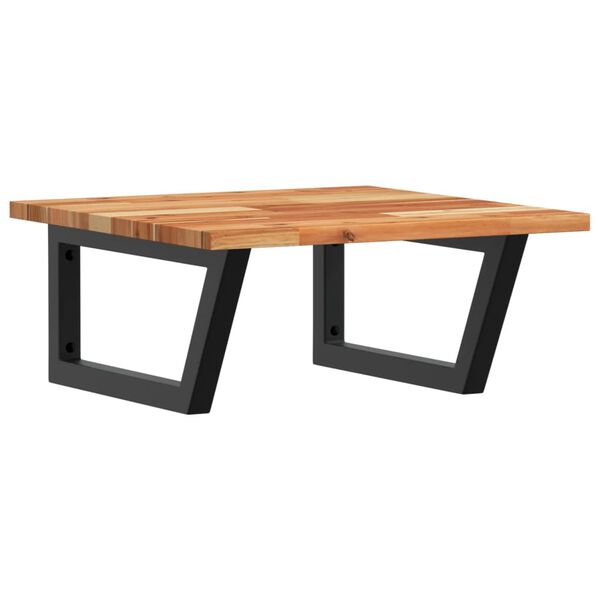 vidaXL Waschbeckenregal Wandmontage Stahl und Akazienholz