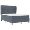 vidaXL Boxspringbett mit Matratze Dunkelgrau 200 x 160 cm Samt