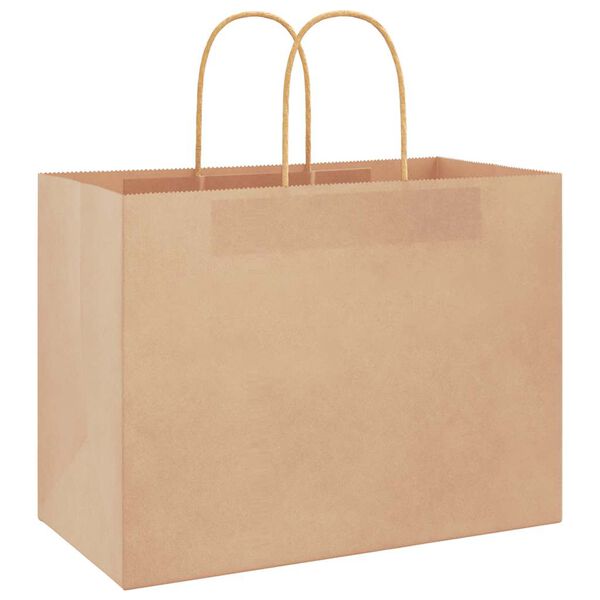 vidaXL Papiertragetaschen 250 Stk. mit Henkeln Braun 32x17x25 cm