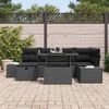 vidaXL Garten-Sofa-Set 7 pcs Schwarz Poly-Rattan