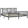 vidaXL Massivholzbett mit Kopfteil Grau 200x200 cm