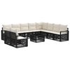 vidaXL Gartensofa-set 11 Stk. Schwarz Poly-Rattan