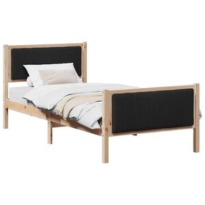 vidaXL Bettgestell Braun und Schwarz 90 x 200 cm Massivholz Kiefer