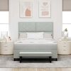 vidaXL Boxspringbett mit Matratze Hellgrau 140 x 200 cm Samt