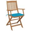 vidaXL Klappbare Gartenst&uuml;hle 6 Stk. mit Kissen Massivholz Akazie