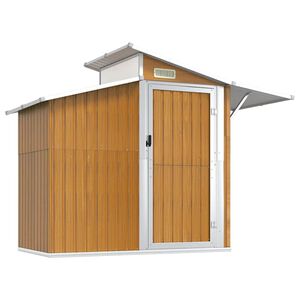 vidaXL Ger&auml;teschuppen Braun 270x130x208,5 cm Verzinkter Stahl
