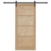 vidaXL Schiebet&uuml;r Nat&uuml;rlich und Schwarz 93 x 211 cm