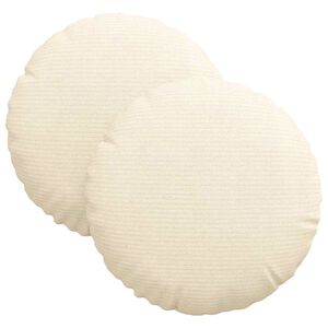 vidaXL Sitzkissen 2 stk. Cordstoff Creme &Oslash;30 x 13 cm