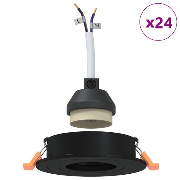 vidaXL Spotlight 24 pcs Schwarz 9 x 9 x 2 cm Aluminium