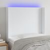 vidaXL LED Kopfteil Wei&szlig; 103x16x118/128 cm Kunstleder
