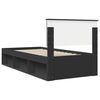 vidaXL Bettrahmen Schwarz 90 x 190 cm Massives Kiefernholz