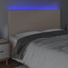 vidaXL LED Kopfteil Cappuccino-Braun 160x5x118/128cm Kunstleder
