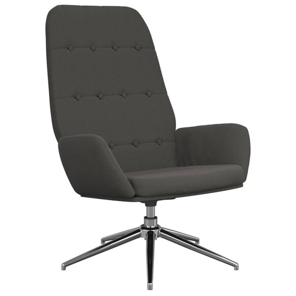 vidaXL Relaxsessel mit Hocker Dunkelgrau Mikrofasergewebe