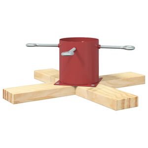 vidaXL Weihnachtsbaumst&auml;nder Rot 50 x 50 x 16 cm Massives Kiefernholz