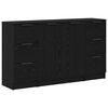 vidaXL Sideboard 3 stk. Schwarz Eichen-Optik 121 x 30 x 70 cm