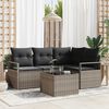 vidaXL Garten-Sofa-Set mit Kissen mit Speicher 5 pcs Hellgrau