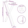 vidaXL Esstischbeine X-Form 2 Stk. Wei&szlig; 70x(72-73) cm Stahl