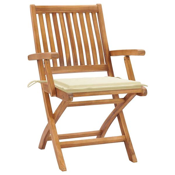 vidaXL Klappbare Gartenst&uuml;hle mit Kissen 8 Stk. Massivholz Teak