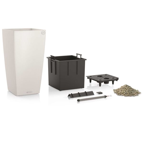 LECHUZA Pflanzkübel Cubico Color 40 ALL-IN-ONE Set Weiß 13150