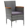 vidaXL Garten Essgruppe mit Kissen 5 pcs Grau Poly-Rattan