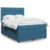 vidaXL Boxspringbett mit Matratze Dunkelblau 160x200 cm Samt