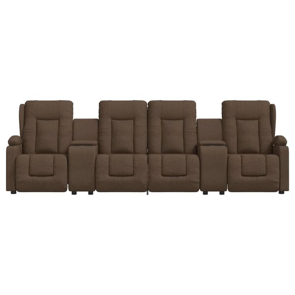 vidaXL 4-Sitzer Massagesessel mit Getränkehalter Braun Stoff