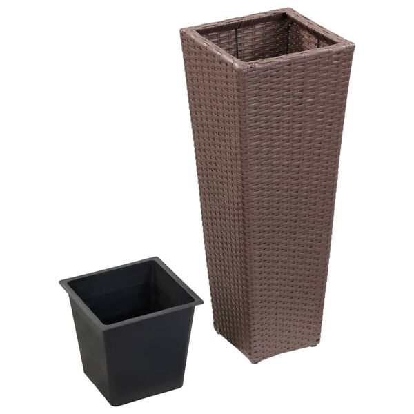 vidaXL Garten-Hochbeet 30 x 30 x 80 cm Poly Rattan Braun