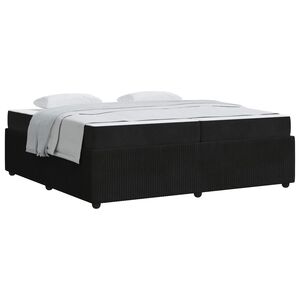 vidaXL Bettrahmen mit Matratze Schwarz 200 x 200 cm Stoff