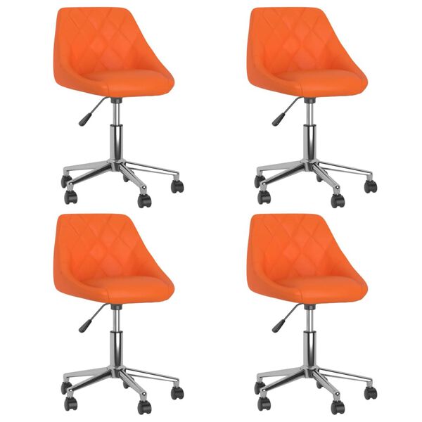 vidaXL Esszimmerst&uuml;hle 4 Stk. Drehbar Orange Kunstleder