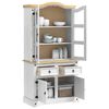vidaXL Sideboard Wei&szlig; 100 x 48,5 x 179 cm Massives Kiefernholz